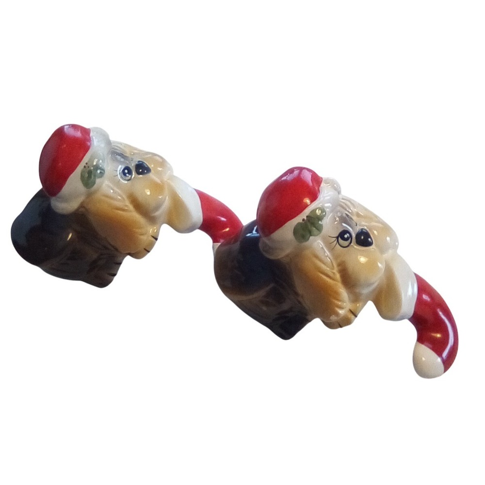 Vintage House of Lloyd,Ceramic Puppy Dog Christmas Stocking Holders,contains (2) - Picture 2 of 8